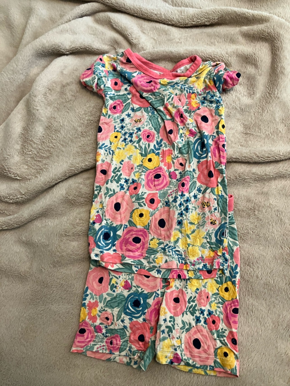 Little Sleepies Floral Pajama Set in Pink, Yellow, Teal, Blue